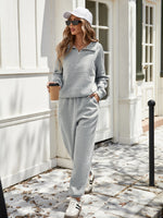 Gray Half Zip Top and Pants Set