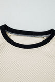 Texture Contrast Long Sleeve Top