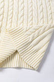 Ivory Cable Knit Turtleneck Sweater