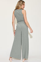 Ribbed Tank and Wide Leg Pants Set