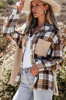 Mix Cord + Plaid Collared Shacket