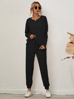 Dropped Shoulder Top and Joggers Lounge Set