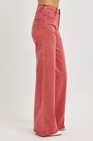 Brick High Rise Tummy Control Wide Leg Jeans