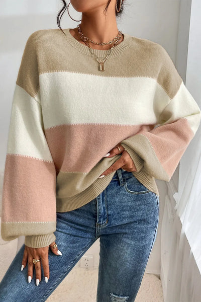 Neutrals Color Block Sweater