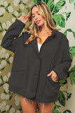 Black Washed Fleece Jacket