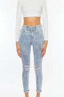 light wash high rise folded skinny