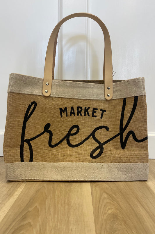 jute tote “market fresh”