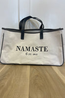 canvas tote “namaste 6ft away”